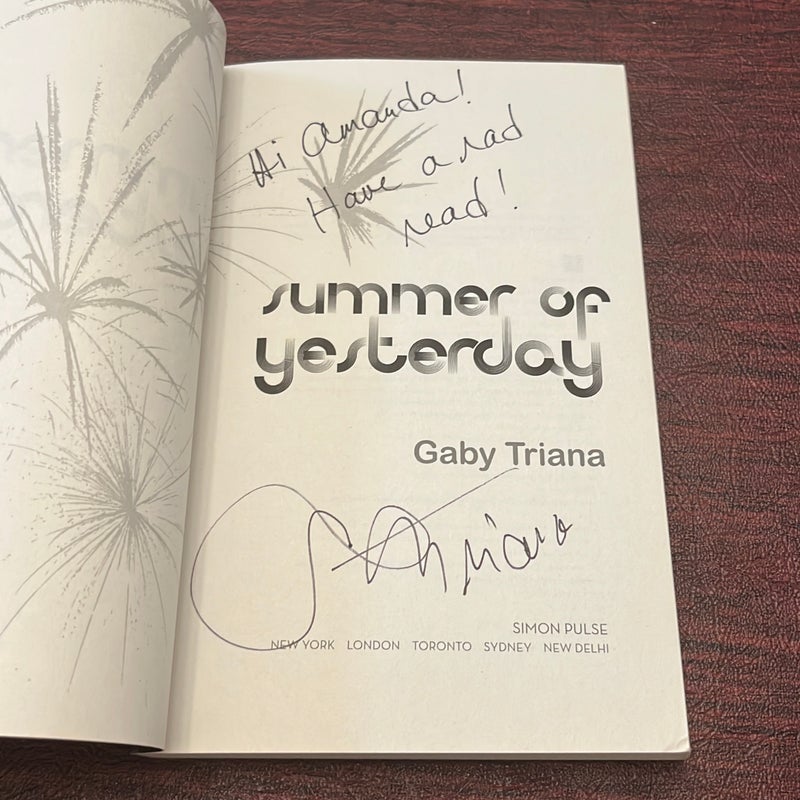 SIGNED Summer of Yesterday