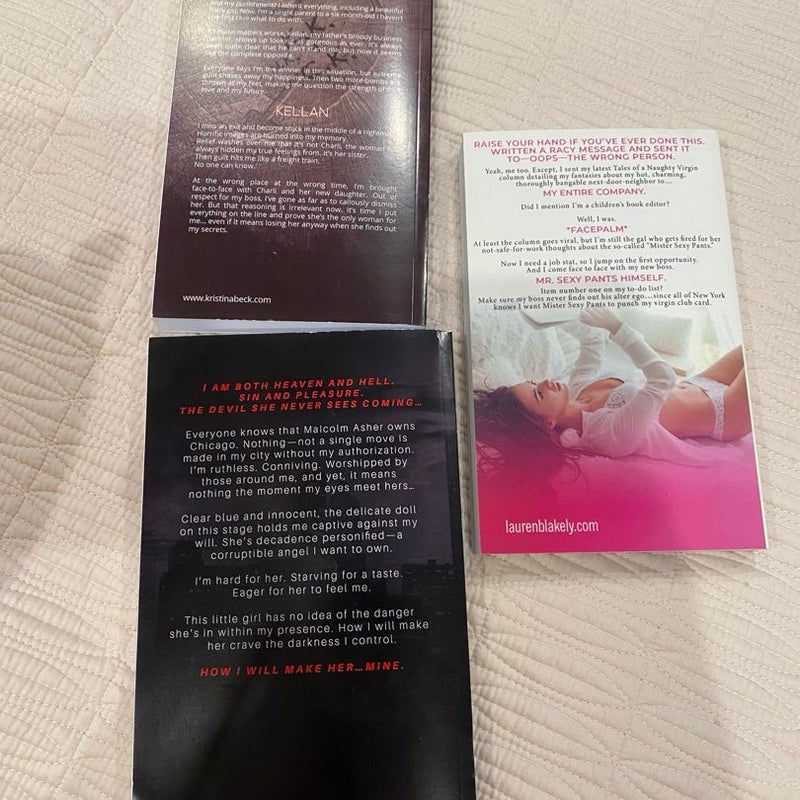 Reveal Book Box Signed Books (“Sin” “Virgin Next Door” “Trapped”)