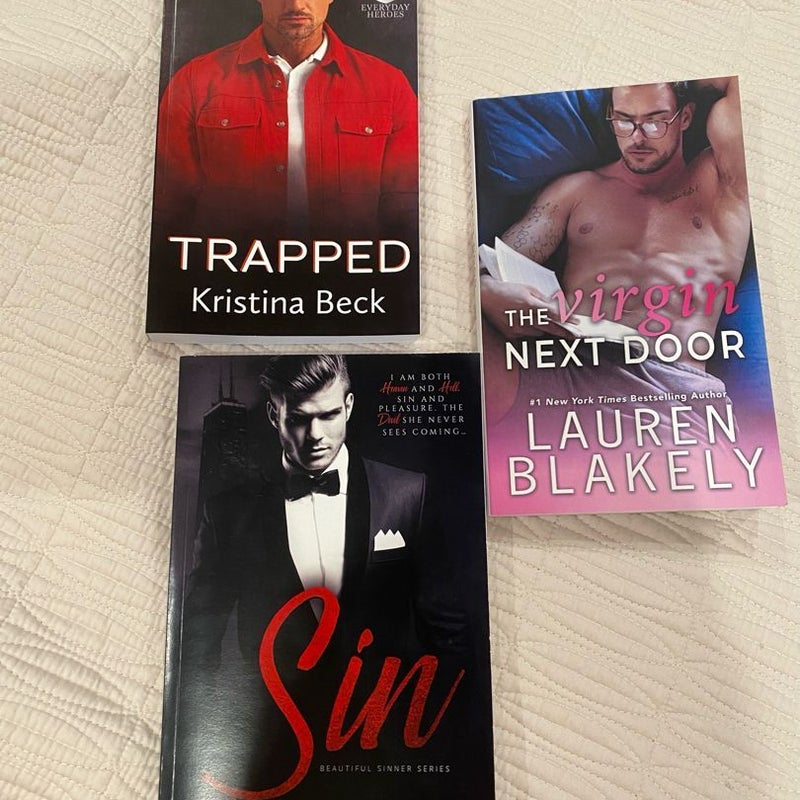 Reveal Book Box Signed Books (“Sin” “Virgin Next Door” “Trapped”)