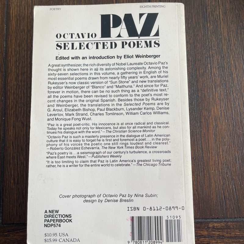 Selected Poems of Octavio Paz