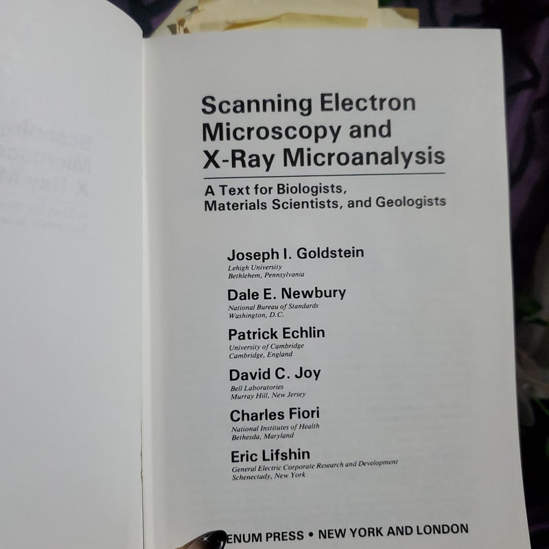 Scanning Electron Microscopy and XRAY Microanalysis