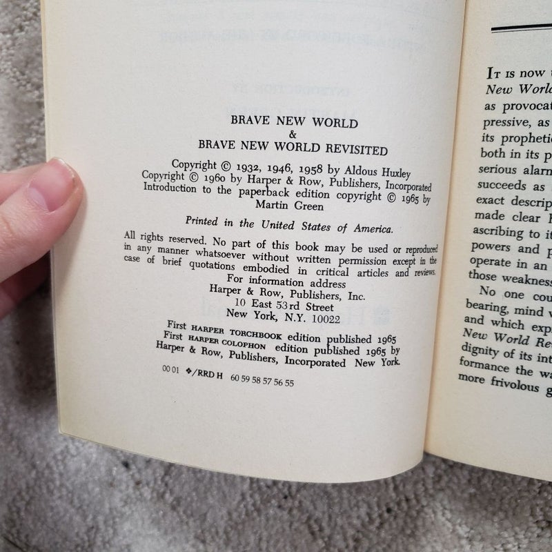 Brave New World & Brave New World Revisited (1st Harper Colophon Edition, 1965)