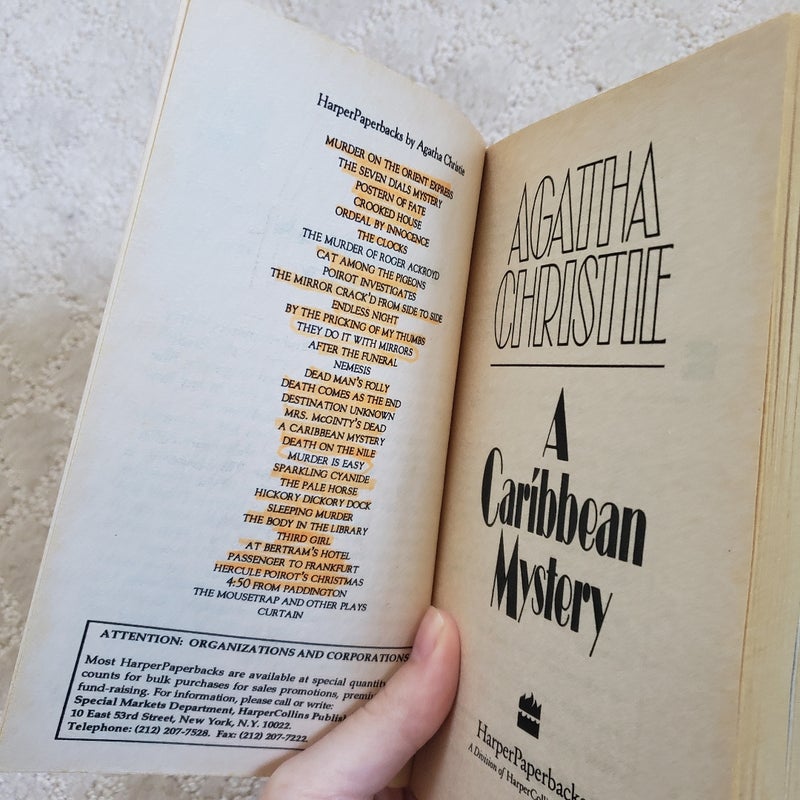 A Caribbean Mystery (1st HarperPaperbacks Printing, 1992)