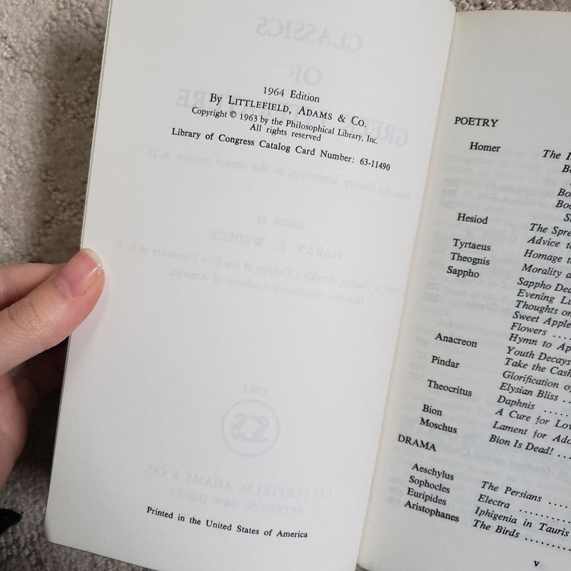 Classics of Greek Literature (1964 Edition)