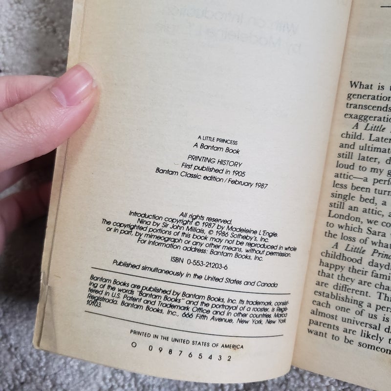 A Little Princess (Bantam Classic Edition, 1987)