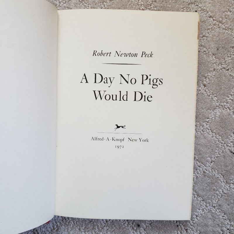 A Day No Pigs Would Die (1st Edition, 1972)