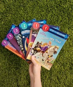 Step Into Reading Bundle: Disney Princess - I love my Dad; Paw Patrol – The Spooky Cabin; DC Super Friends – Supergirl Takes Off; Pupunzel; Sleeping Bootsie; Dogerella