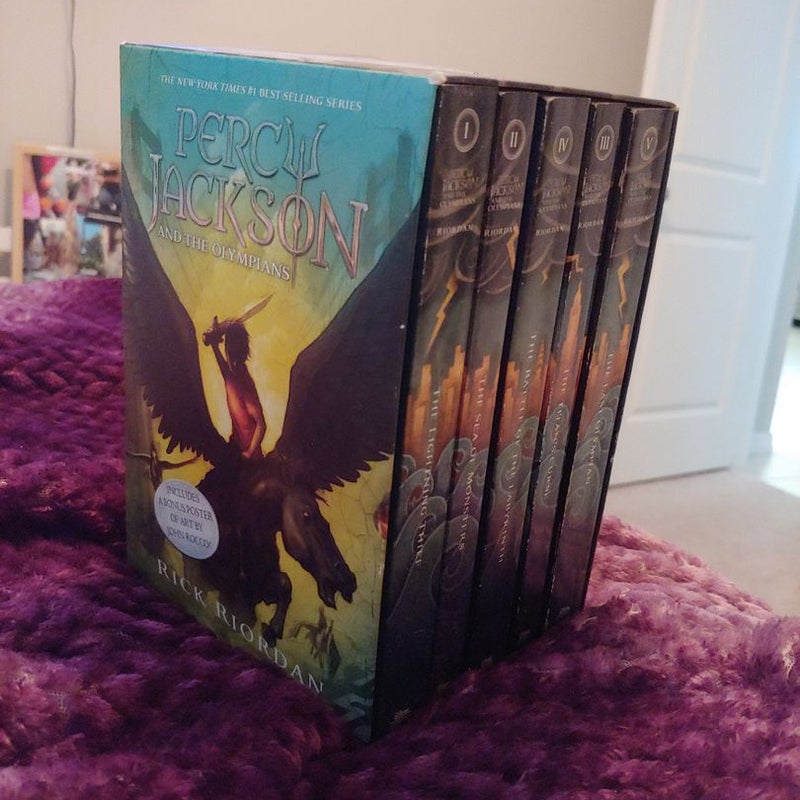 Percy Jackson and the Olympians 5 Book Paperback Boxed Set by Rick