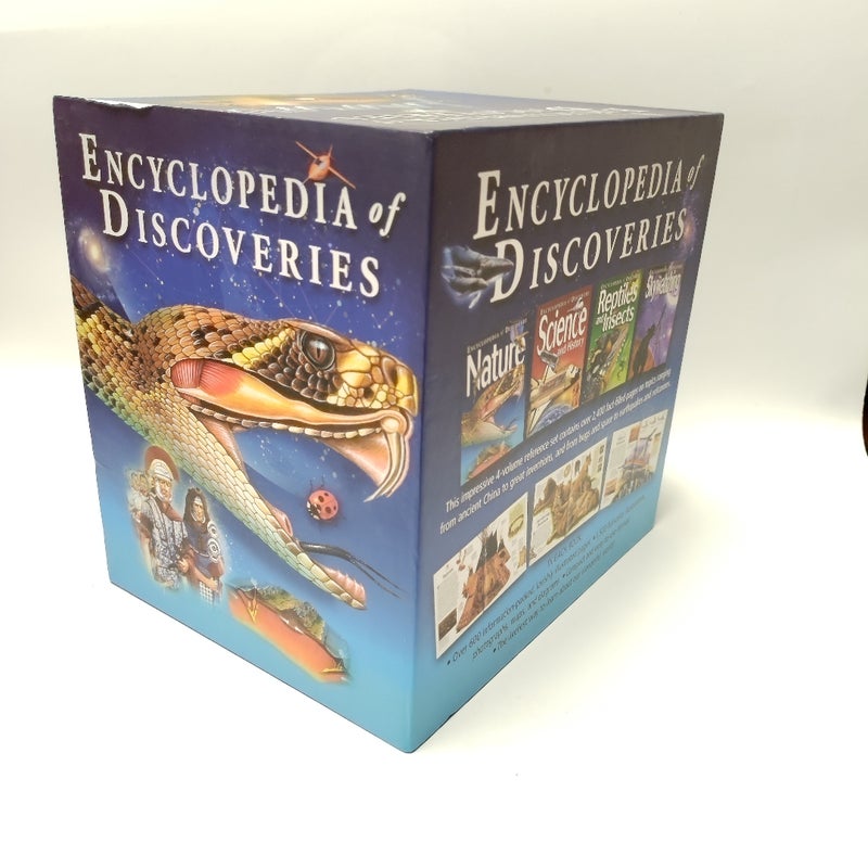 Encyclopedia of Discoveries 4 Volume Box Set Reptiles Nature Skywatching Science
