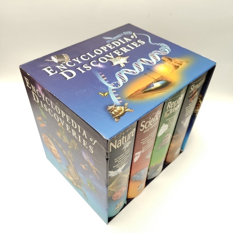 Encyclopedia of Discoveries 4 Volume Box Set Reptiles Nature Skywatching Science