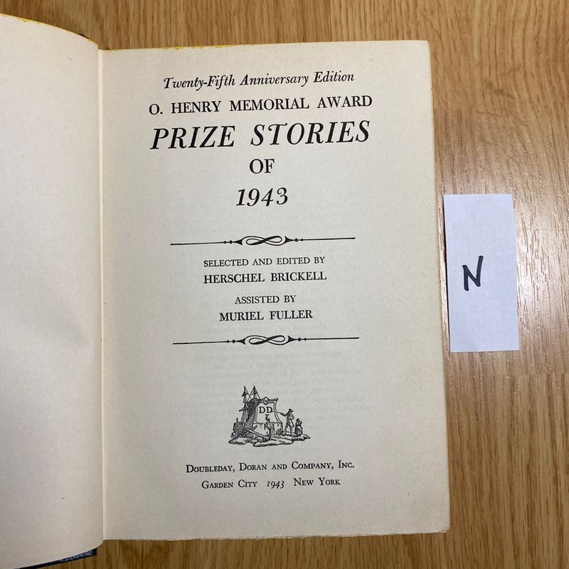 O. Henry Award Prize Stories of 1943