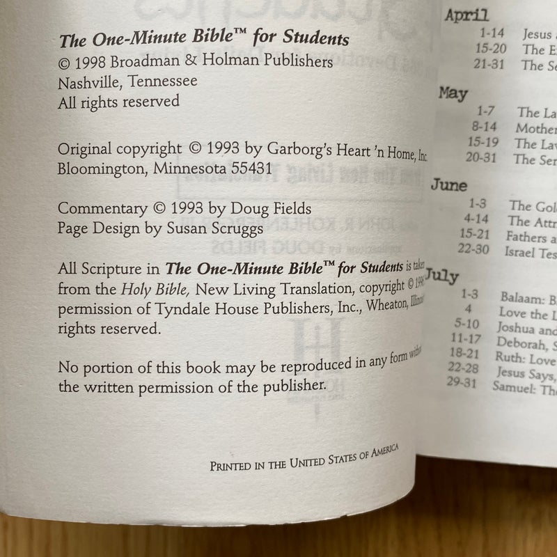 One Minute Bible for Students