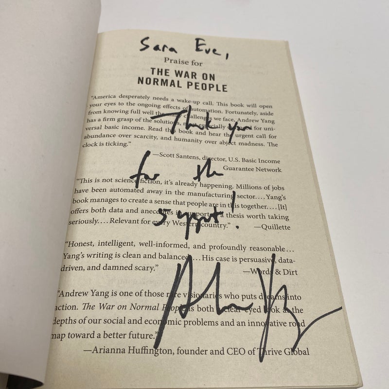 The War on Normal People (signed)