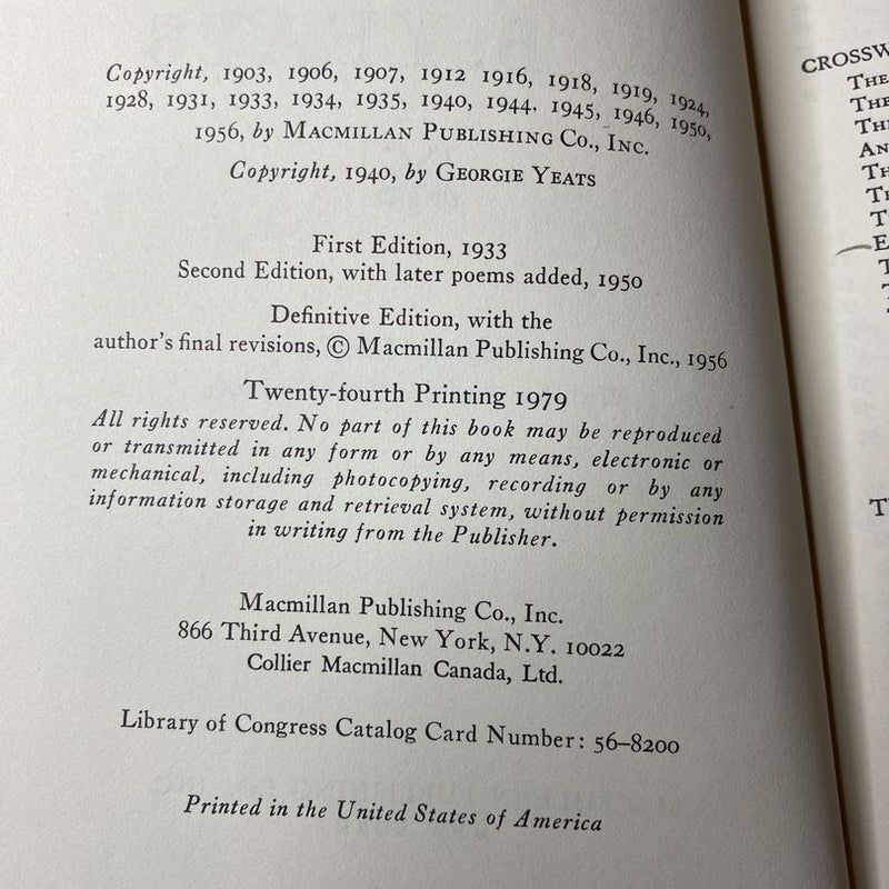 The Collected Poems of W. B. Yeats