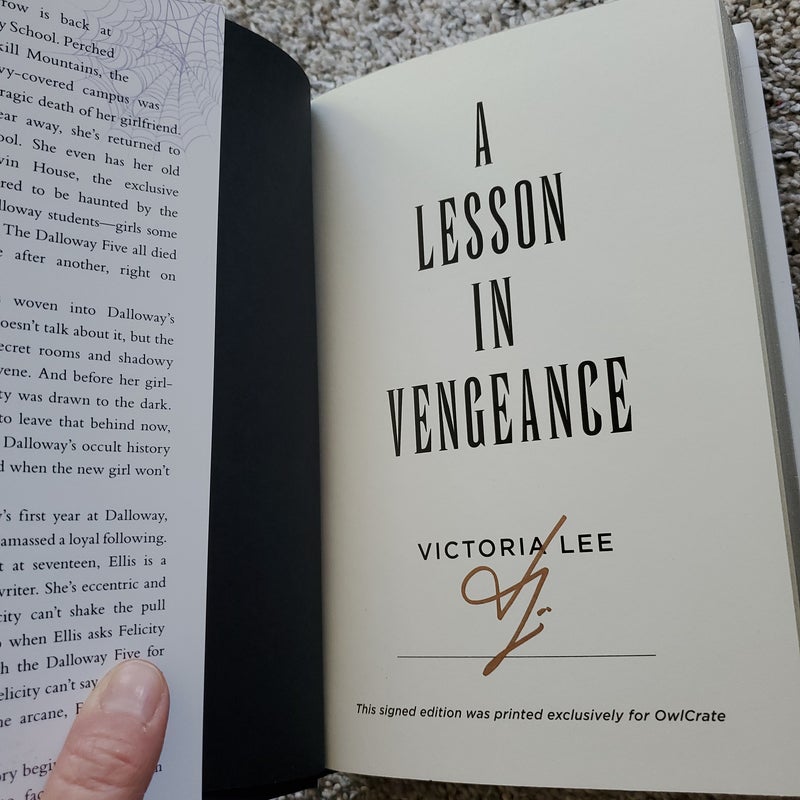 A Lesson in Vengeance (Signed) Owlcrate 