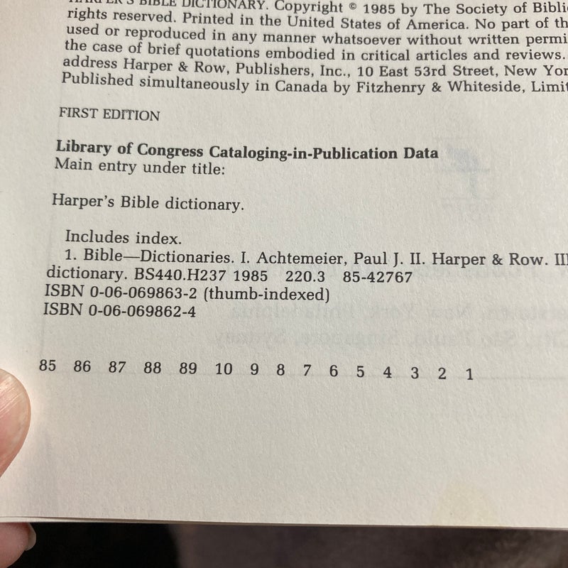  Harper’s Bible Dictionary 
