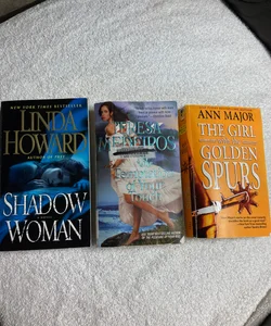 3 Romance Novels: Shadow Woman, The Temptation Of Your Touch, & The Girl With the Golden Spurs #37