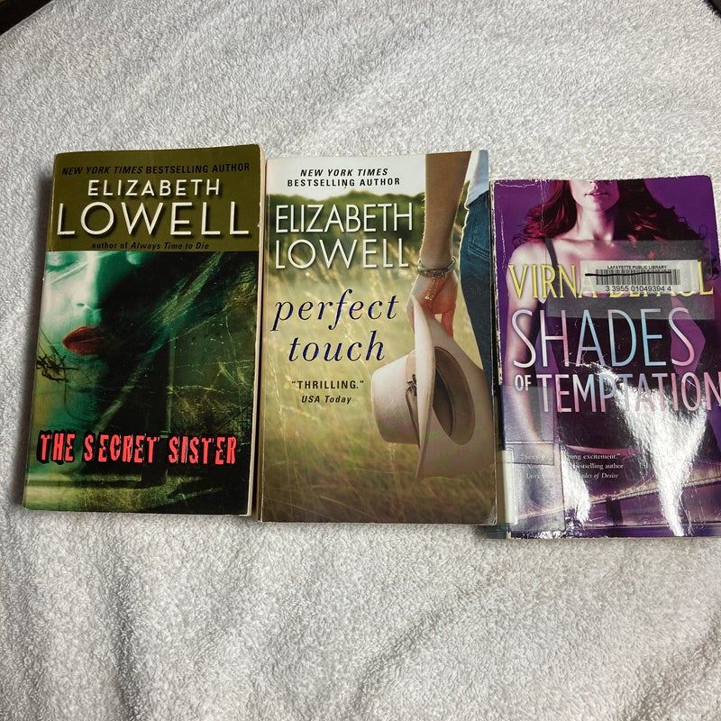 3 Romance Novels: The Secret Sister, Perfect Touch and Shades of Temptation  #37