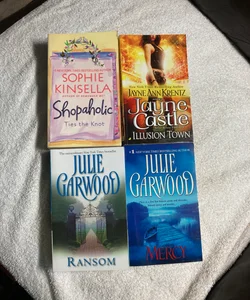 4 Romance Novels: Illusion Town, Shopaholis Ties The Knot, Mercy, and Ransom #37