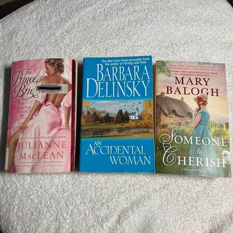 3 Romance Novels: The Princess Bride, Someone to Cherish, and An Accidental Woman #37