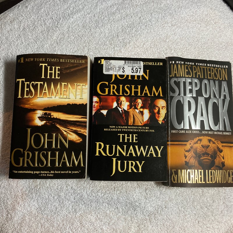 The Runaway Jury, The Testament and James Patterson’s Step on a Crack #38