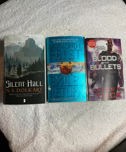3 Paperback Novels: SilentHall, Exiles Return, Blood & Bullets #38