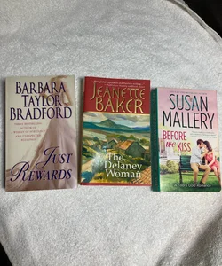3 Romance Novels: Just Rewards, Before We Kiss, & The Delaney Woman #40