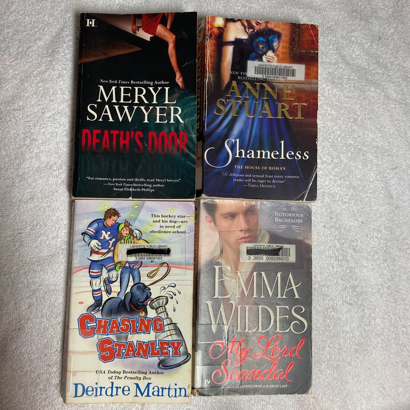 4 Romance Novels: My Lord Scoundrel, Shameless, Chasing Stanley and Death’s Door #42