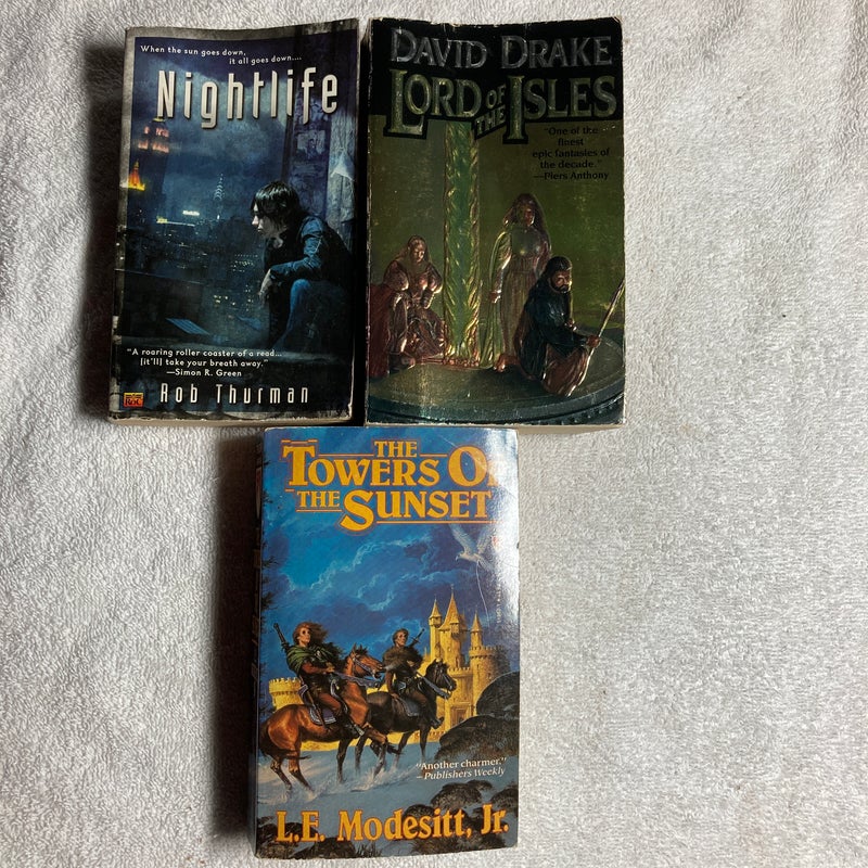 3 Fantasy Novels: Lord of the Isles, The Towers of the Sunset and Nightlife #46