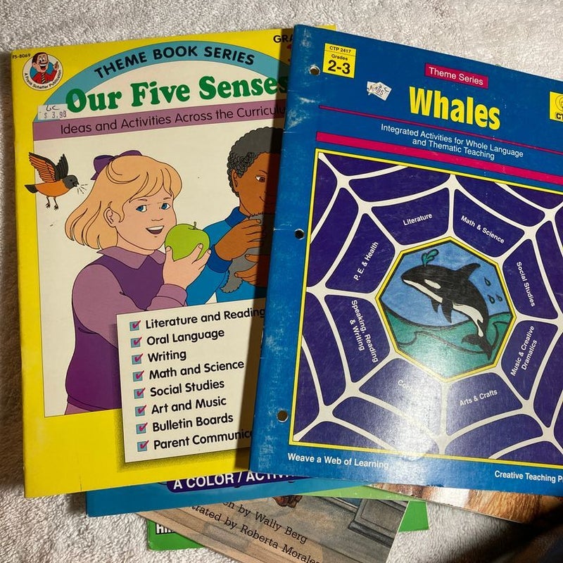 An assortment of 1st-3rd grade level reading books and textbooks #50