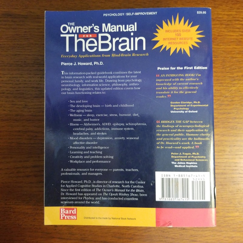 The Owner's Manual for the Brain