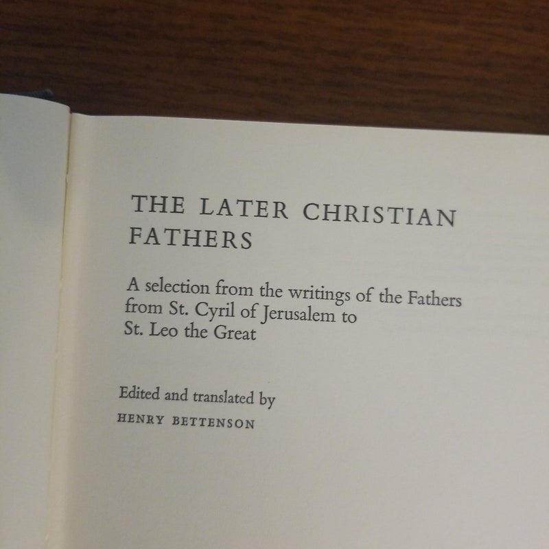 The Later Christian Fathers 