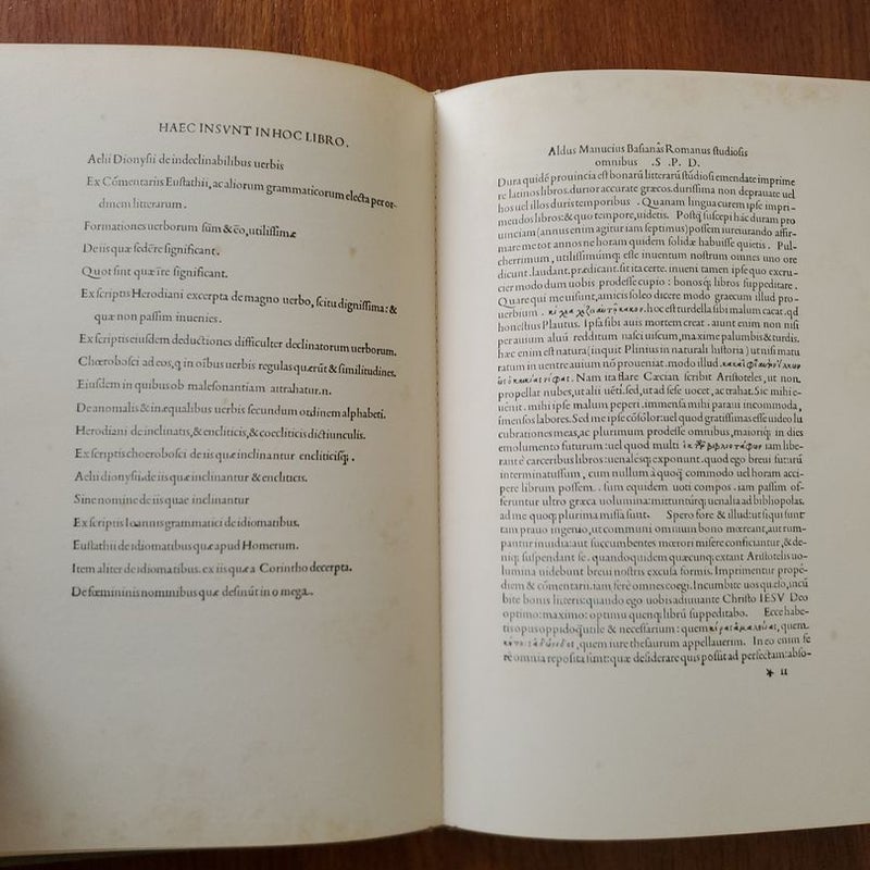 Aldus Manutius and his Thesaurus Corncopiae of 1496