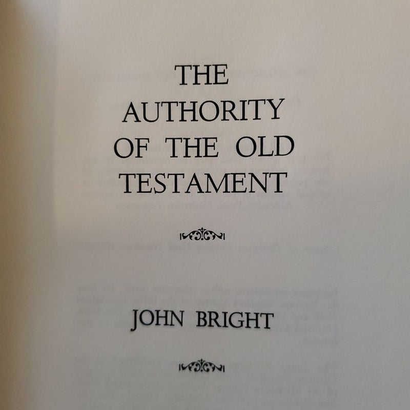 The Authority of the Old Testament 