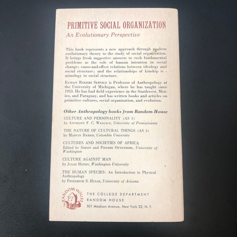 Primitive Social Organization: an evolutionary perspective