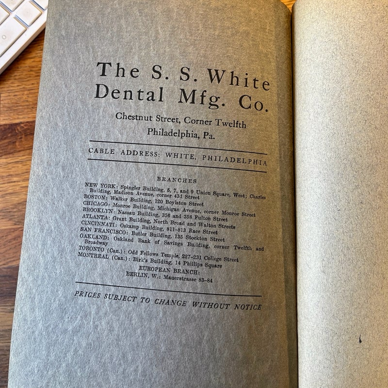 The S S White Dental Catalog 