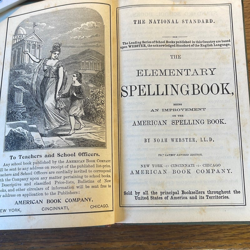 Vintage The Elementary Spelling Book. By Noah Webster  1908 American Book Company