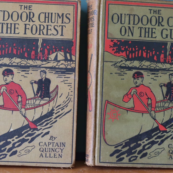 Boys series Outdoor Chums in then Forest and On the Gulf by Captain Quincy Allen 1911 Grosset