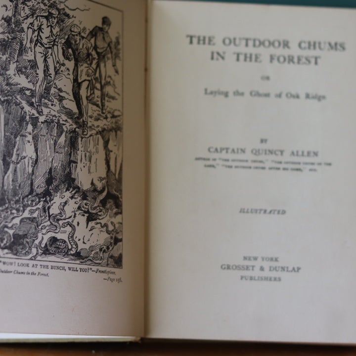 Boys series Outdoor Chums in then Forest and On the Gulf by Captain Quincy Allen 1911 Grosset