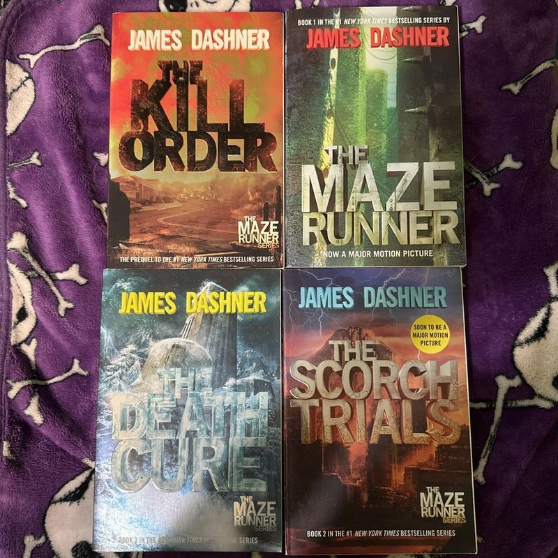 The Maze Runner, The Scorch Trials, The Death Cure, & The Kill Order 