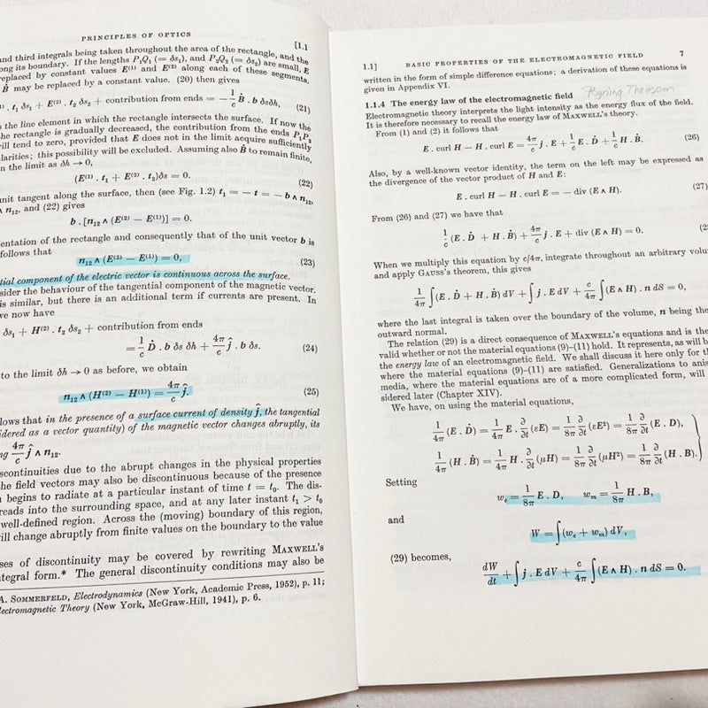 Principle Of Optics Max Born Emil Wolf Pergamon Press 1980 (N)