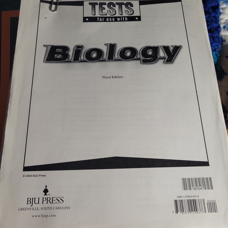 Biology A AND B TEACHER EDITIONS /TESTS