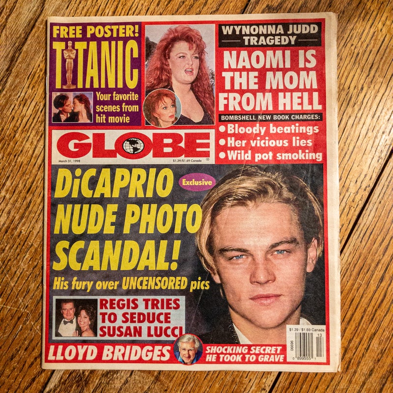 Globe March 31, 1998 Nude Leo DiCaprio Titanic  