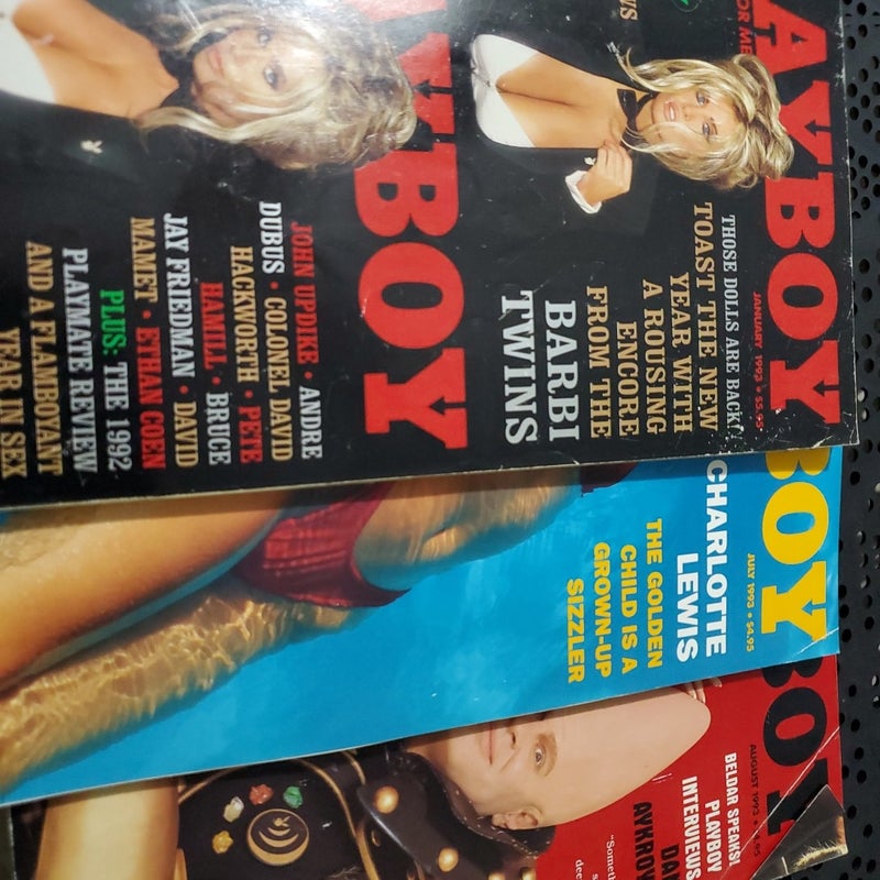 Playboy Magazine January July and August 1993