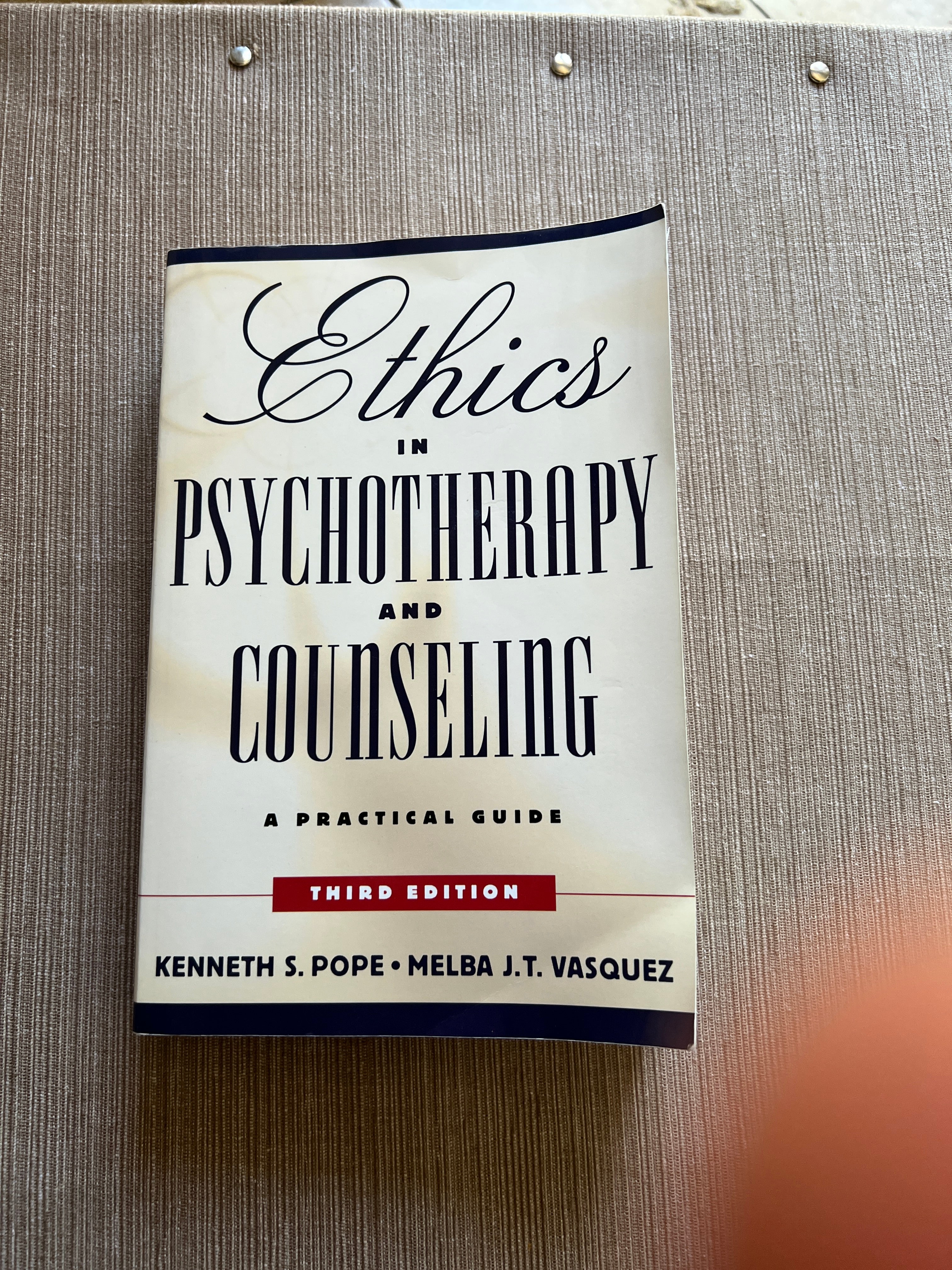 Ethics in Psychotherapy and Counseling