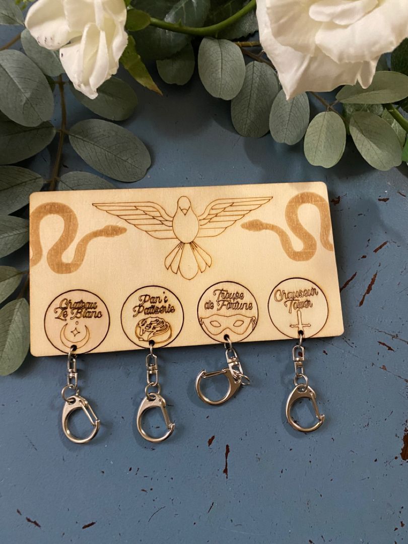 Serpent & Dove key ring set