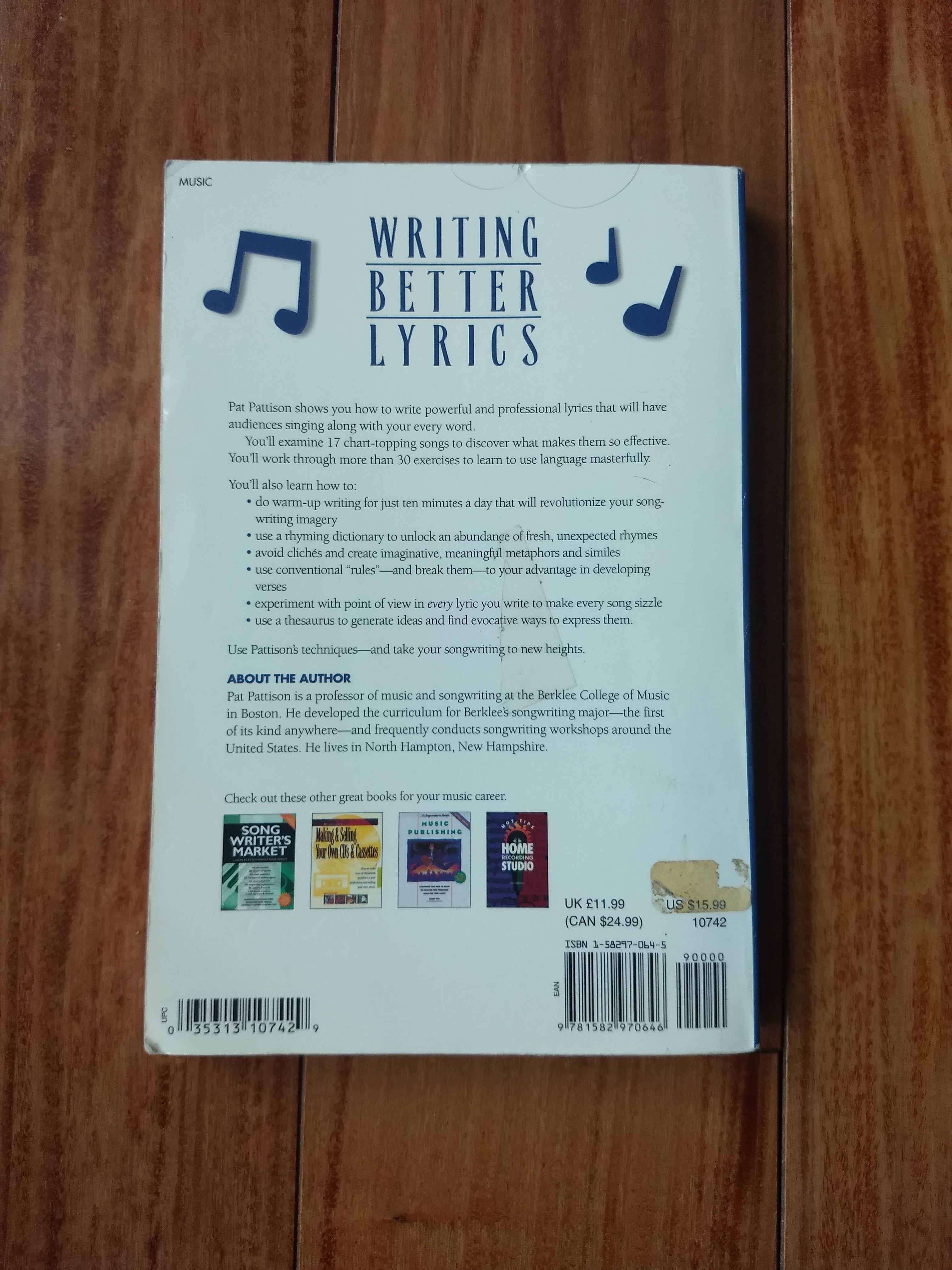 Writing Better Lyrics By Pat Pattison | Pango Books