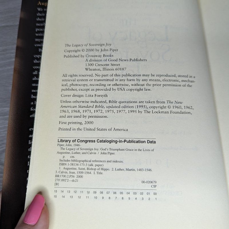 The Legacy of Sovereign Joy by John Piper, Hardcover Pangobooks