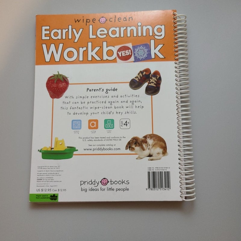 Wipe Clean: Early Learning Workbook