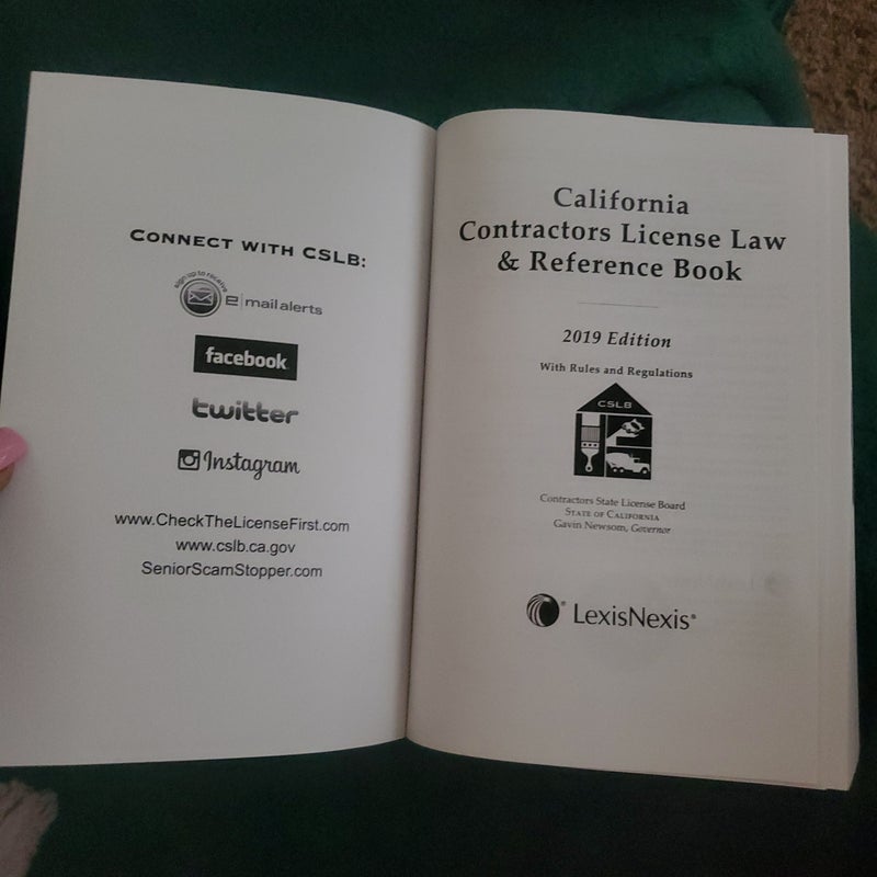 California Contractors Lisence Law & Refernce Book 2019 Edition